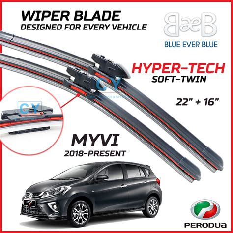 BEB HyperTech Soft Twin Wiper Blades 22 16 Set For PERODUA MYVI