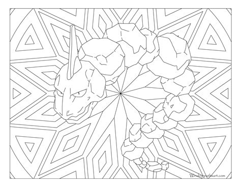 #095 Onix Pokemon Coloring Page · Windingpathsart.com