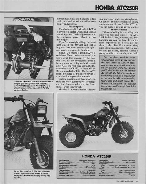 1981 Honda ATC250R Test Big Dirt Bike Magazine Tony Blazier Flickr