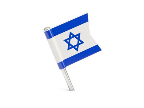 Square Flag Pin Illustration Of Flag Of Israel