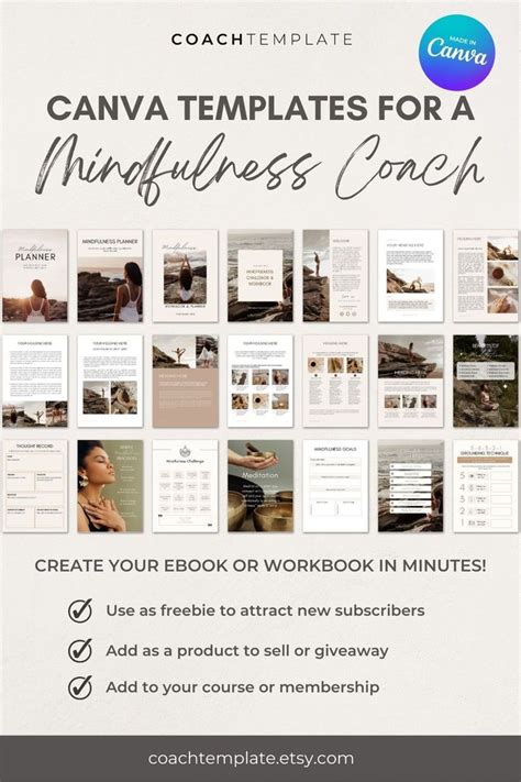 Ebook Workbook Canva Templates For Mindfulness Coach Meditation Coach