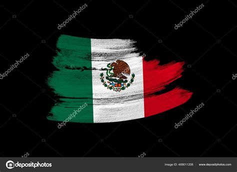 Bandera Grunge Nacional Creativa Pincelada Bandera Mexicana Sobre Fondo