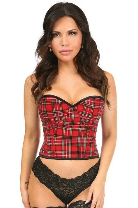 Daisy Corsets Lavish Red Plaid Underwire Bustier Daisy Corsets Usa