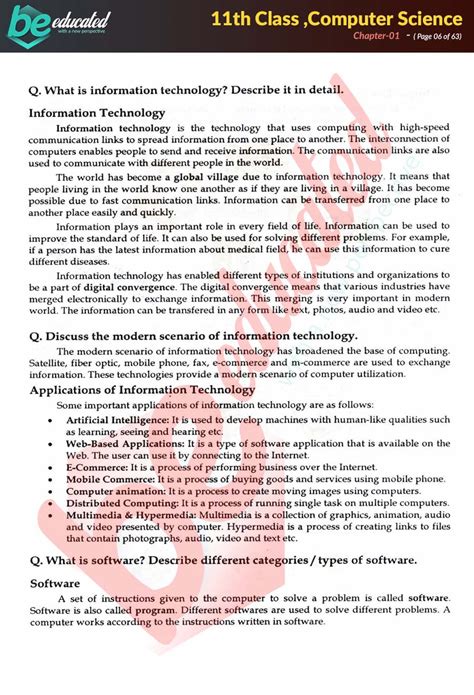 Cahpter 1 Computer Science ICS Part 1 Notes Inter Part 1 Notes