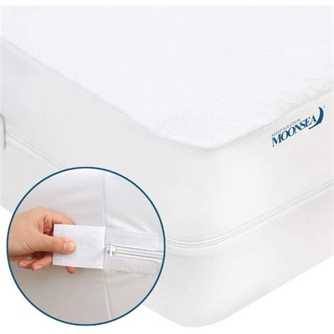 Zippered Mattress Protector California King Size Soft Cotton 6 Side Waterproof Dustproof