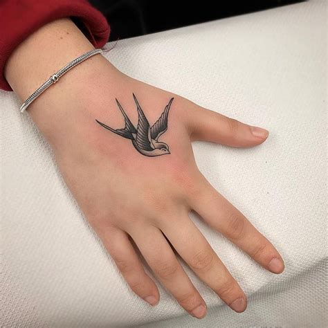 Blackwork Sparrow Hand Tattoo Matt Stopps On Instagram Hand