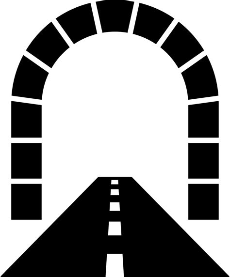 Road Tunnel Icon In Black And White Color 24276750 Vector Art At Vecteezy