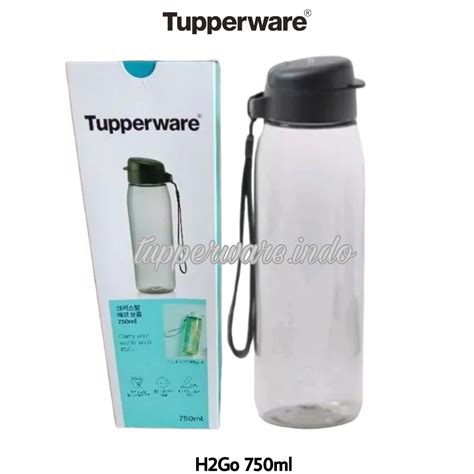 Tupperware H2Go 750ml Hitam Eco Bottle Botol Minum Air Bawa Bekal Sehat