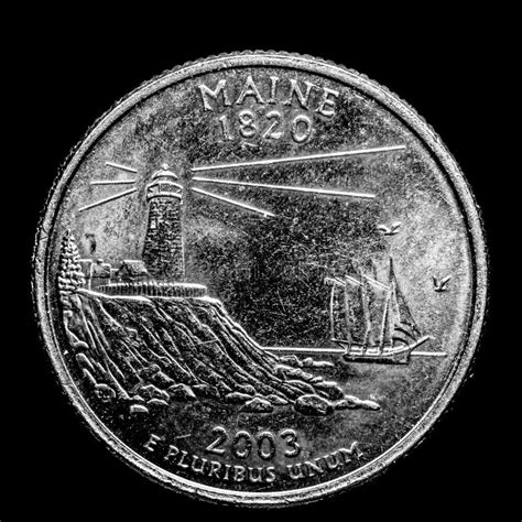 Here Is A Quarter Dollar Representing Maine Stock Photo Image Of