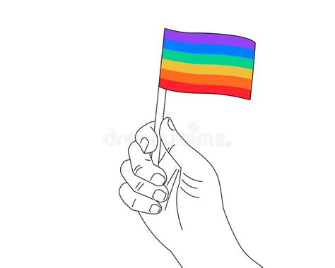 Pride Maands Lijnvector Een Hand Met Het Homopaar Symbool Van De