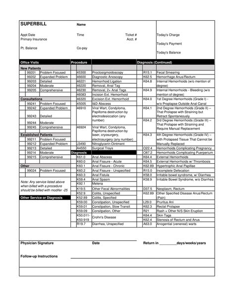 Free Printable Superbill Templates Pdf Psychotherapy Speech And Physical Therapy