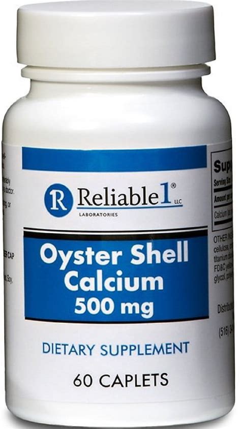 Reliable1 Oyster Shell Calcium Caplets 500 Mg 60 Count