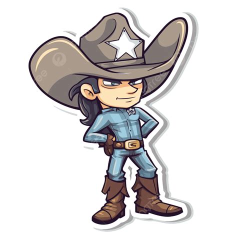 رعاة البقر الكرتون يرتدي قبعة رعاة البقر المتجه, تصميم الملصق مع رسم 