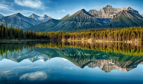 sky, Clouds, Mountain, Forest, Lake, Reflection, Trees Wallpapers HD / Desktop and Mobile ...