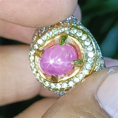 Jual Cincin Perak Batu Permata Natural STAR RUBY BURMA NH Memo 3