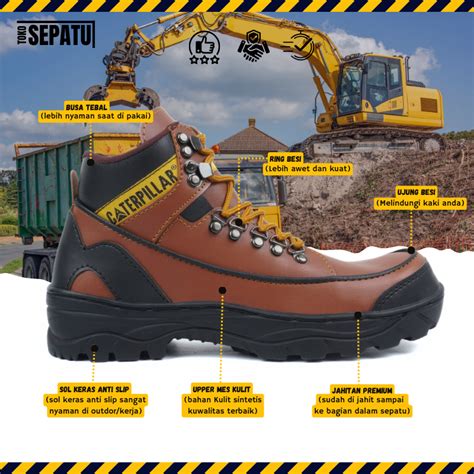 Jual Sepatu Safety Pria Proyek Ujung Besi Septy Shoes Boot