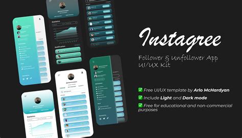 instagram app uiux kit  unfollower  follower figma