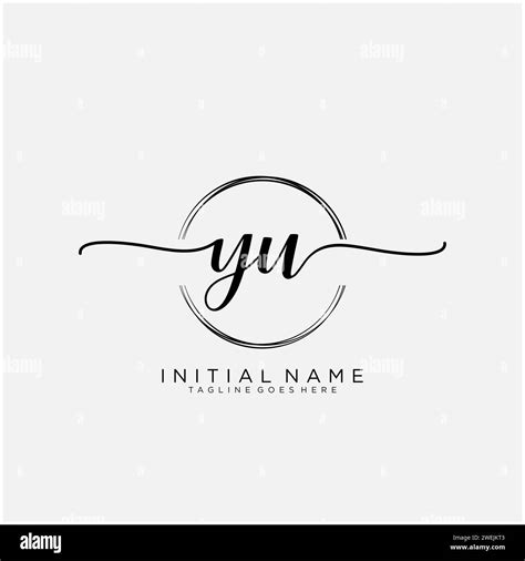 Yu Initial Handwriting Logo With Circle Stock Vector Image And Art Alamy