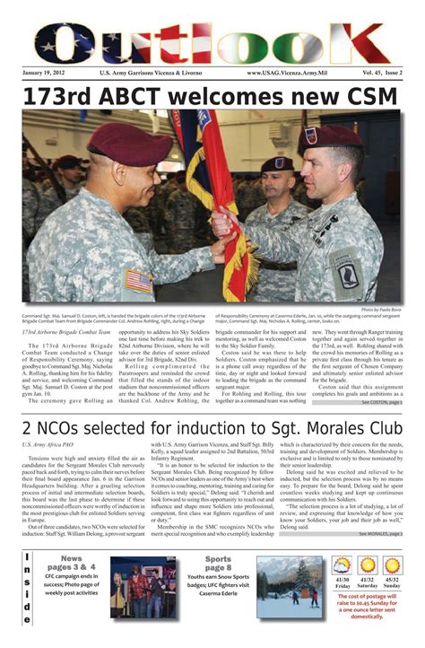 Rd Abct Welcomes New Csm Usag Vicenza U S Army