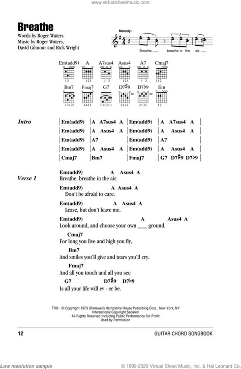 Guitar Chords Of One Last Breath