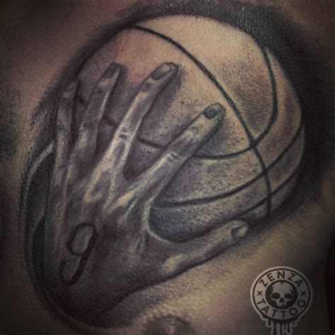 Basketball Tattoo With Hands