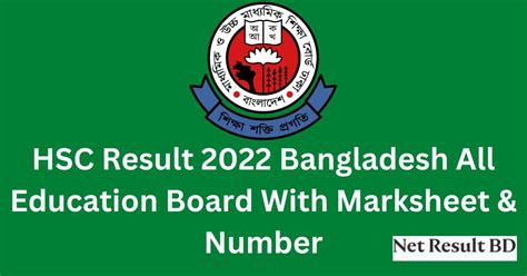 HSC Result 2022 Bangladesh Marksheet Number All Board