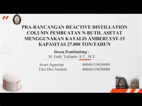 Distilasi Reaktif Teknologi Rekayasa Kimia Industri Sekolah Vokasi