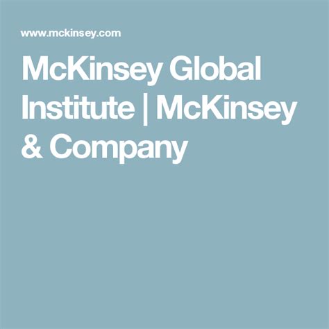 Mckinsey Global Institute Mckinsey And Company Global Global Economy