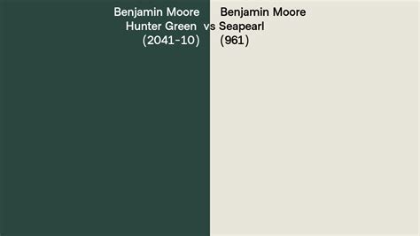 Benjamin Moore Hunter Green Vs Seapearl Side By Side Comparison