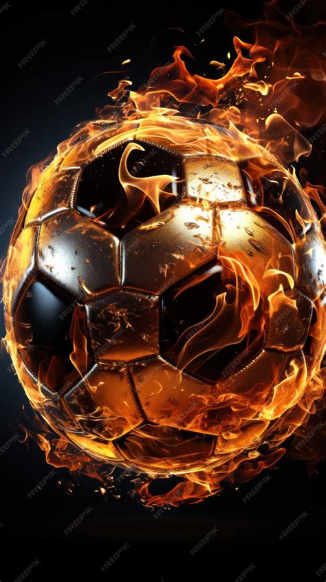 Premium AI Image | Soccer ball in fire UHD wallpaper