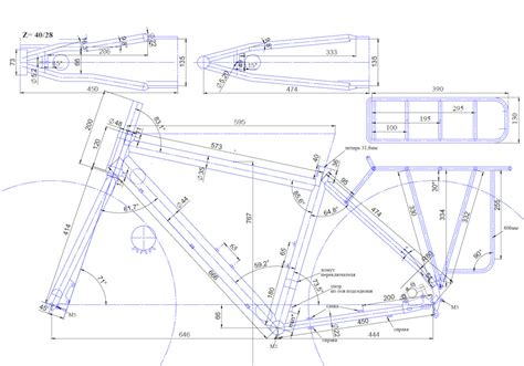 Чертежи рамы велосипеда - 97 фото
