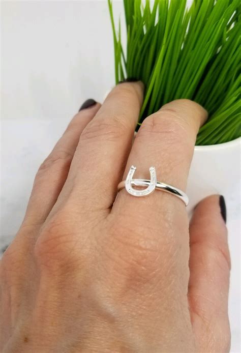 Sterling Silver Horseshoe Ring Etsy