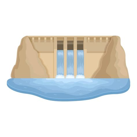 Premium Vector Wall Factory Dam Icon Cartoon Vector Hydro Power