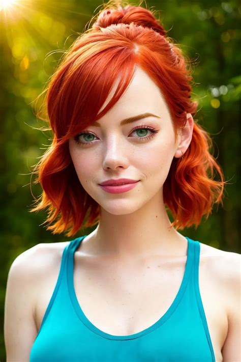 Dopamine Girl K Digital Photo Of Emma Stone Red Hair Updo Hair