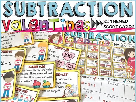 Valentines Day Subtraction Scoot Teaching Resources