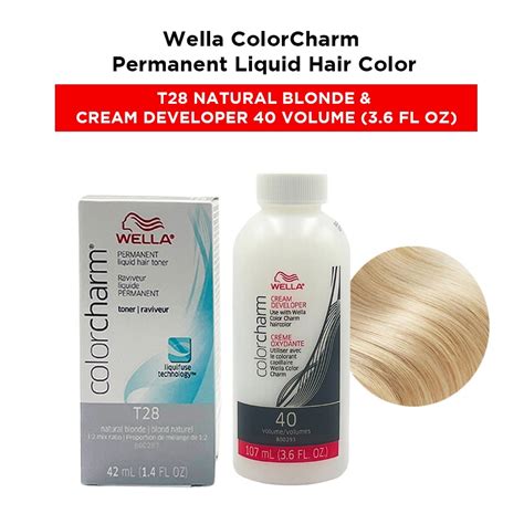 Wella ColorCharm Permanent Liquid Hair Color Toner 1 4 Oz T28 Natural Blonde And Cream