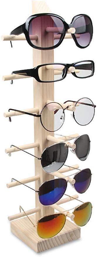 Lfht Wood Sunglasses Display Stand Tabletop Eyewear Storage