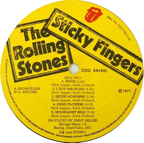 The Rolling Stones STICKY FINGERS Винилология