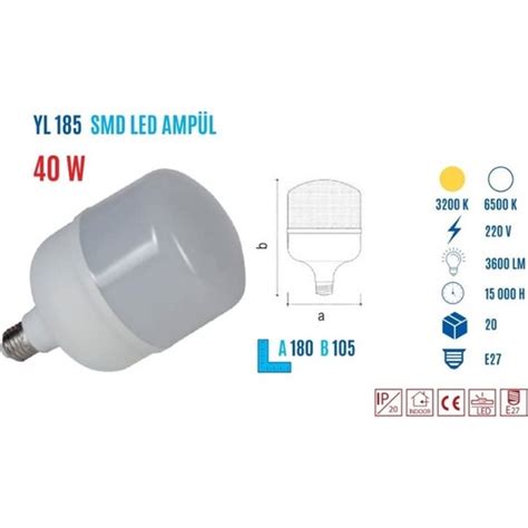 Ycl Led Torch Ampul W Beyaz Yl Fiyat Taksit Se Enekleri