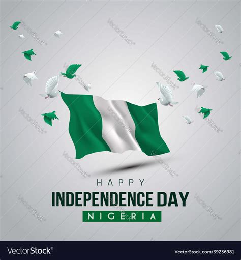 Happy Independence Day Nigeria Greetings Design Vector Image