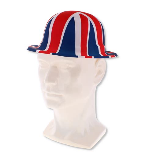 Wholesale Union Jack Plastic Bowler Hat