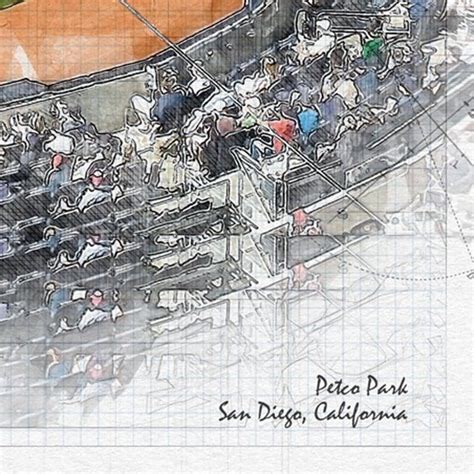 Petco Park Baseball Stadium Print San Diego Padres Baseball San