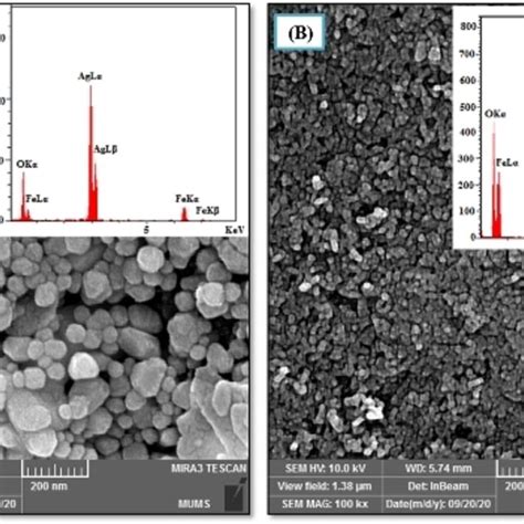 Tem Images Of Synthesized A Fe O Ag And B Fe O Ag Coreshell