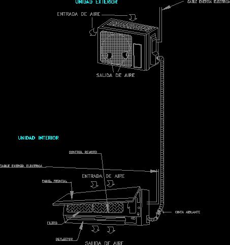 Mini Split En AutoCAD Descargar CAD 40 51 KB Bibliocad Bloques