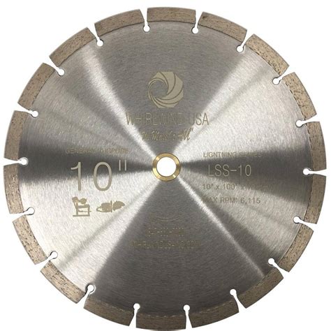 Whirlwind USA 10 In 18 Teeth Segmented Diamond Blade For Dry Or Wet