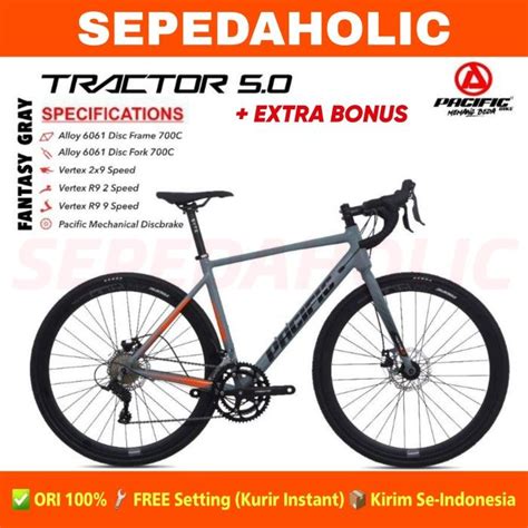 Sepeda Roadbike Pacific Tractor Alloy Speed Balap Disc C