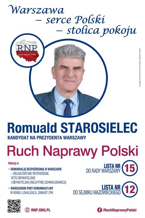 Romuald Starosielec Kandydat Polonii Na Prezydenta Warszawy 2024