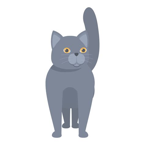 Playful gray cat raising paw in cartoon style 47056064 Vector Art at ...