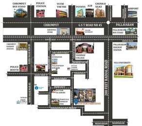 Avittam Homes Avittam Parvathy Map - Chromepet, Chennai South Location Map