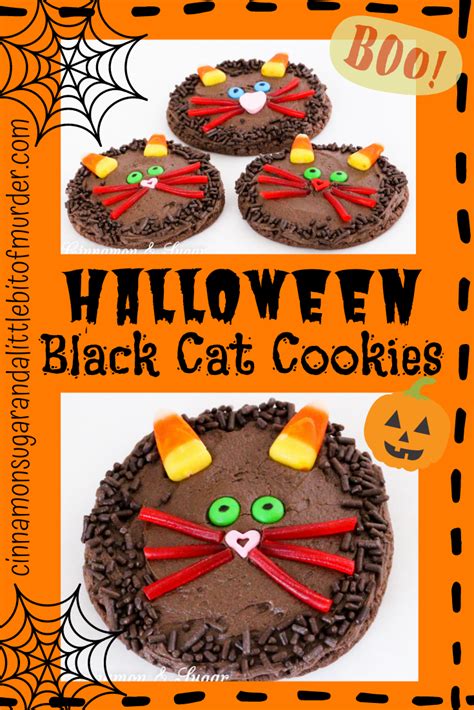 Halloween Black Cat Chocolate Cookies Cinnamon And Sugar